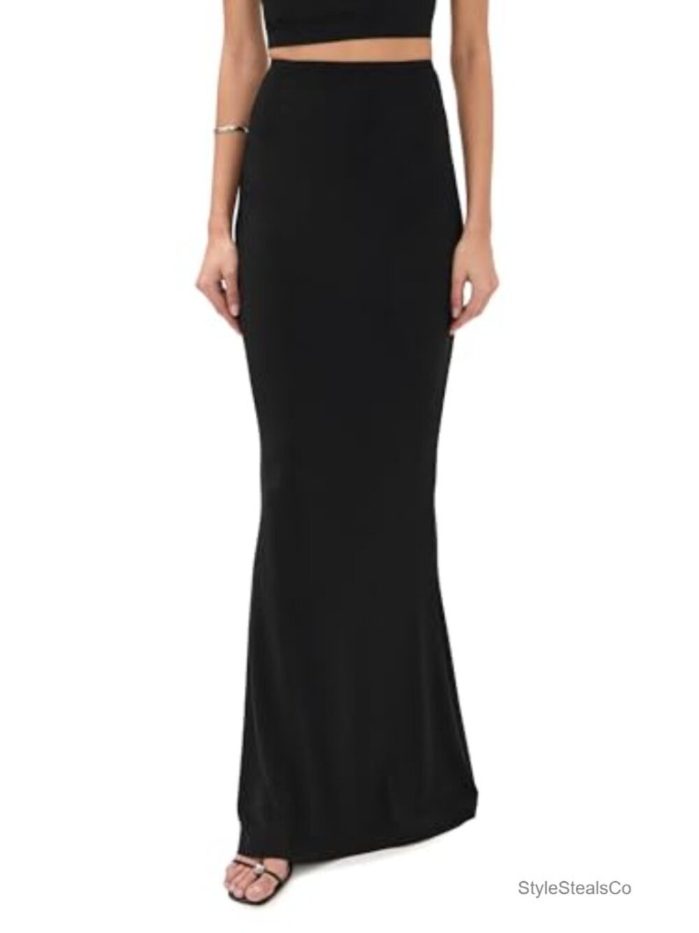Norma Kamali Obie Long Maxi Skirt High Rise Medium Stretch